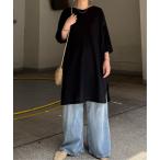 ワンピース リネン混サックワンピース