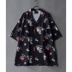シャツ Ed Hardy/エド・ハーディー 総柄プリント オーバーサイズ オープンカラーシャツ メンズ レディース