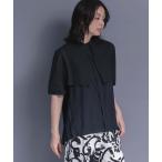 シャツ ブラウス ケープスリーブプリーツブラウス レディース