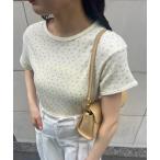 tシャツ Tシャツ レディース flower pattern waffle t shirt / フラワーパターンワッフルtシャツ