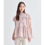 ブラウス シャツ 「Tsuru by Mariko Oikawa/ツルバイマリコオイカワ」Puffin/ティアードギャザーフレンチスリーブブラウス レ