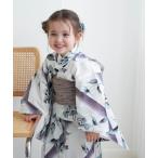 ショッピングキッズ浴衣 浴衣 キッズ浴衣3点セット utatane 紫の霧ぼかし花 キッズ 子供 女の子