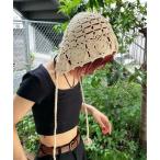ニット帽 ニットキャップ 「HIKA」カギ編みサイドストラップニットCAP レディース メンズ