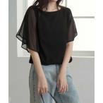 ブラウス シャツ 楊柳シフォン半袖ブラウス レディース