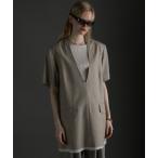 チュニック スーチングカットオフハーフスリーブチュニック / Suiting Cut Off Half Sleeve Tunic