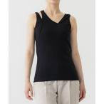タンクトップ ノースリーブ ラセンカットアウトタンクトップ｜ウォッシャブル レディース