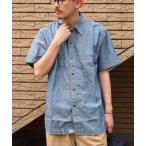 シャツ ブラウス メンズ orSlow/オアスロウ　ショートスリーブ シャンブレーワークシャツ　SHORT SLEEVE CHAMBRAY WORK