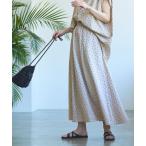 スカート 「WEB限定」リネンミックスドットフレアスカート