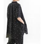 ブラウス シャツ レーヨンリネンPolka ふんわり半袖シャツ レディース