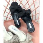 サンダル 「R＆E」BIGリボンヒールサンダル レディース