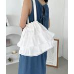 ショルダーバッグ バッグ フリルティアードキャンバストートバッグ レディース