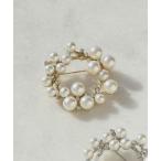 ブローチ ランダム パール × ビジュー ブローチ レディース