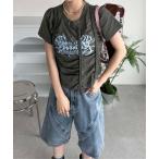 tシャツ レースアップクロップドTシャツ レディース