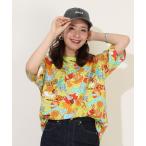 tシャツ 親子お揃い ディズニー ステッカー風総柄 Tシャツ 9534A レディース