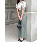 パンツ ハイウエストサスペンダーパンツ レディース