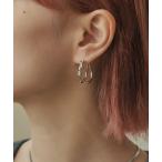 ピアス ツイスト ダブル ライン フープ ピアス レディース