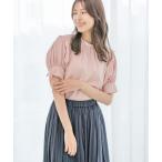 衿ビジュー付きシャツ