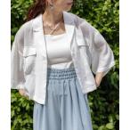 ブラウス シャツ 開襟ショートシャツ　117918 レディース