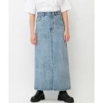 デニムスカート デニムスリットロングスカート