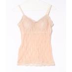 キャミソール キッドブルー -２４シャーリングレース -カップ付キャミソール -KIWB166 -kidblue