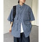 シャツ 「NEWデザイン！」チェックフィッシング半袖シャツ メンズ レディース