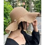 帽子 ハット パールストローハット レディース