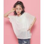 「2点SET」シアーボーダーTシャツ+インナータンクセットアイテム キッズ 子供服 女の子