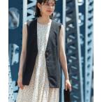 ベスト ジレ ノーカラーVネックジレ「洗濯機洗い可」 レディース
