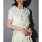 tシャツ 「MAISON BREEZE reveur」アシメギャザーフリルTシャツ trc レディース