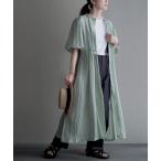 ワンピース タックデザイン シアーロングワンピース