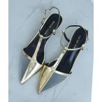 サンダル アシンメトリーTストラップサンダル レディース