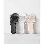 サンダル リボンフラットサンダル レディース