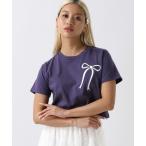 tシャツ 「2024SS」リボン刺繍チビTシャツ レディース