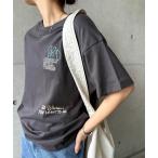 tシャツ ランダムエンブロイダリーロゴ半袖Tシャツ レディース