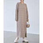 ワンピース 「洗える」イレギュラーリブニットワンピース