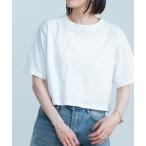 tシャツ ラインストーン付きクロップドＴシャツ/ビジュー レディース