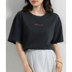 tシャツ レディース 半袖ロゴ刺繍Tシャツ レディース