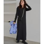 ワンピース クルーネックリブワンピース