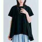 tシャツ 前後ヘム デザイン コットン ライク Tシャツ レディース