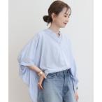 ブラウス シャツ 接触冷感+UVカット　ギャザースリーブブラウス レディース