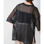 tシャツ シアーラメニットプルオーバー レディース