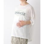 マタニティ 「産前・産後対応」マタニティ/シアーロゴプリントTシャツ 127582