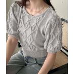 ニット セーター 「apres jour clair」ハートボタンケーブル編みトップス「ZOZOTOWN限定アイテム」 レディース