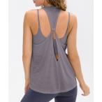 タンクトップ ノースリーブ レディース バッククロス風カットアウトヨガタンクトップ レディース