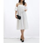 ドレス パフスリーブオフショルエレガントワンピース/パーティードレス