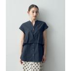 ブラウス シャツ フリル切替スキッパーシャツ レディース