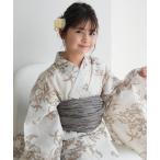 浴衣 ジュニア浴衣3点セット ひよこ商店 クリームにベージュの花と実 キッズ 子供 女の子