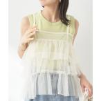 キャミソール チュールティアードフリルキャミソール