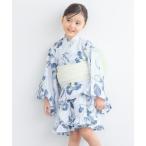 ショッピングキッズ浴衣 浴衣 floroセパレート浴衣セット 子ども キッズ  （上着＋ワンピース＋帯）3点セット 110/120/130/140 キッズ 子供 女の子