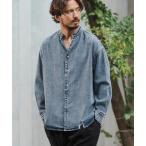 シャツ ms5717-Chemical Wash Denim Band Collar Skipper Shirts デニムシャツ メンズ